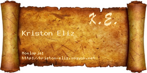 Kriston Eliz névjegykártya
